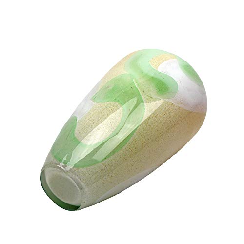 European Art Glass Capri Vase - Handmade Soft Yellow, Moss Green & Opal Glass Vase for Home Decor, Wedding Centerpiece, Table Decorations