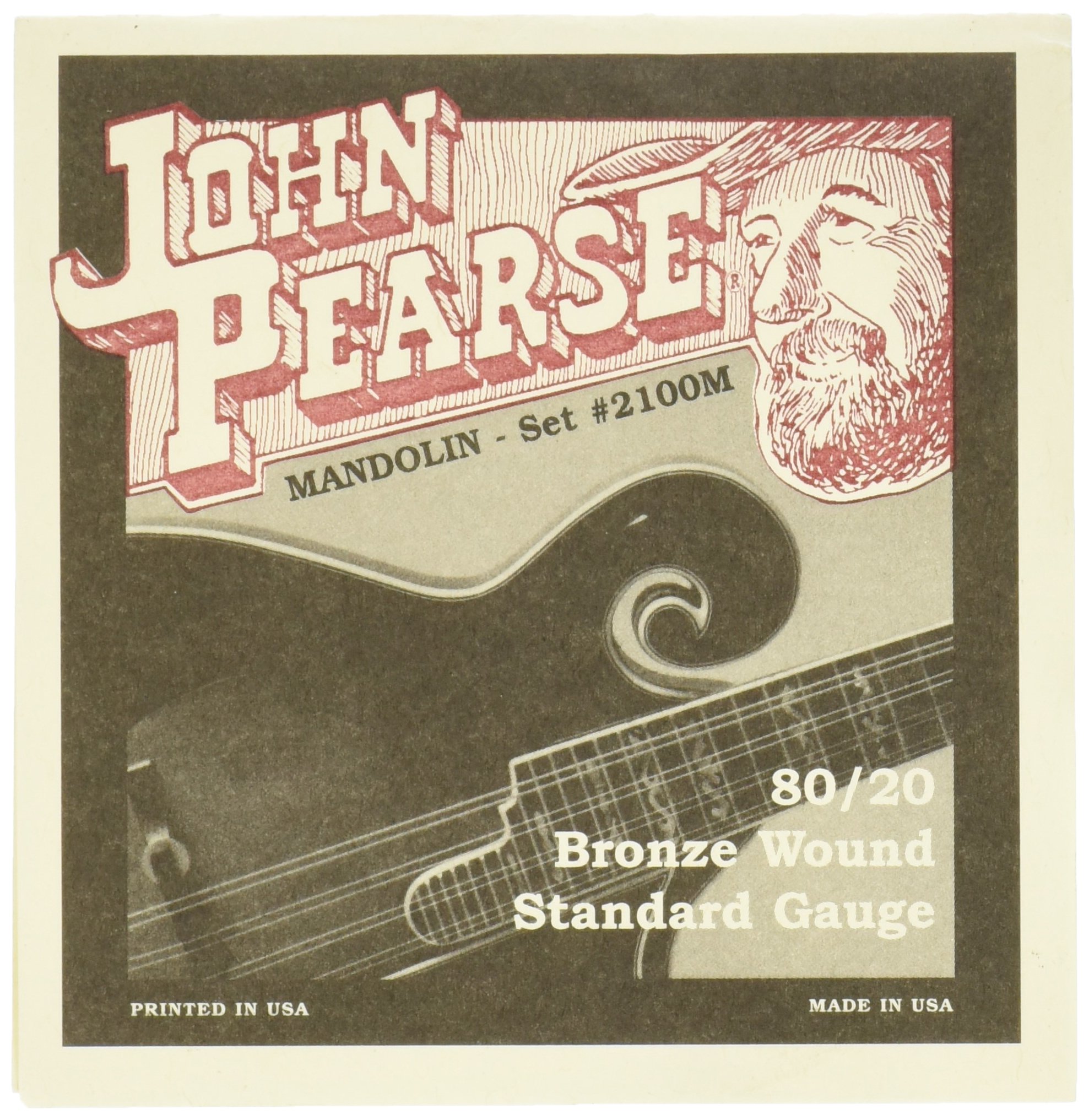 John Pearse P2100M Bronze Acoustic Guitar Strings - Medium Gauge (12-54) for Warm Tone & Longevity | Perfect for Folk, Country & Fingerstyle Playing