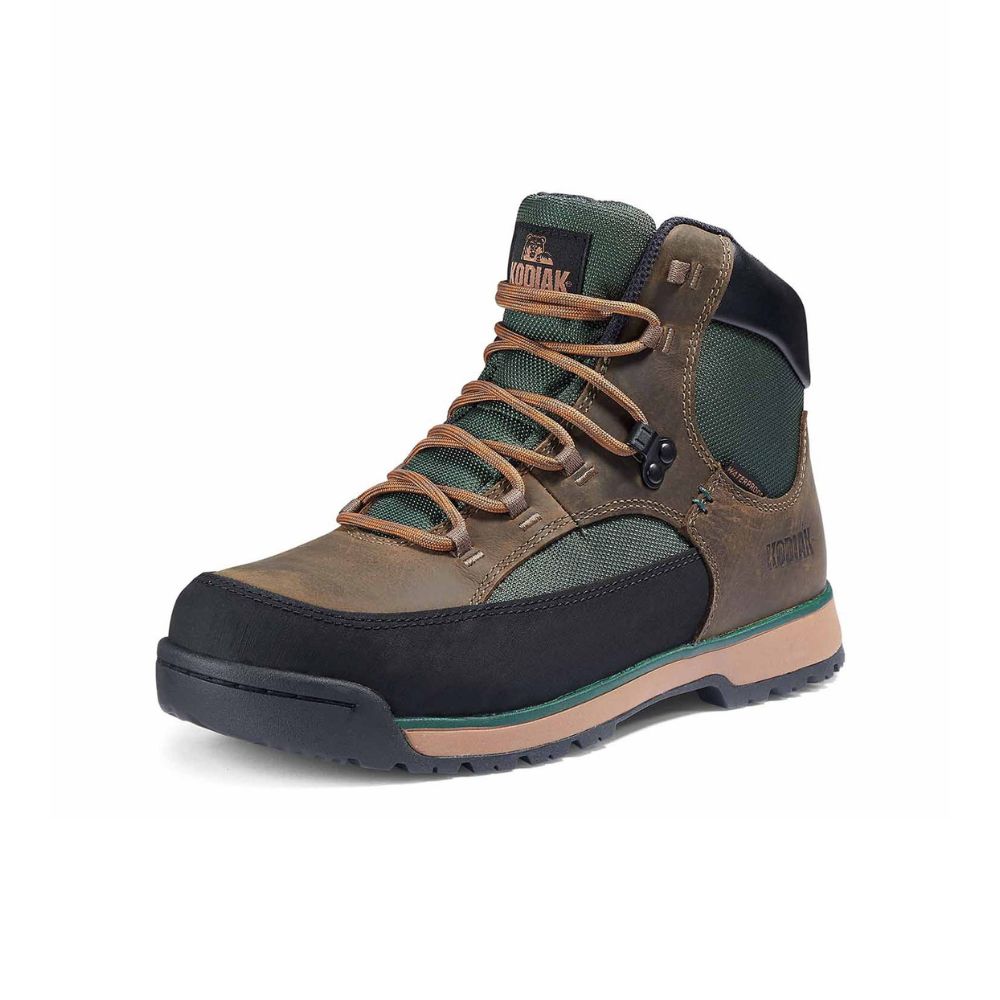 Kodiak Greb Men's Waterproof Steel Toe Work Boots - Heavy Duty Hiking & Construction Safety Shoes for Outdoor Work & Rugged Terrain | KD0A834XA62 Fossil