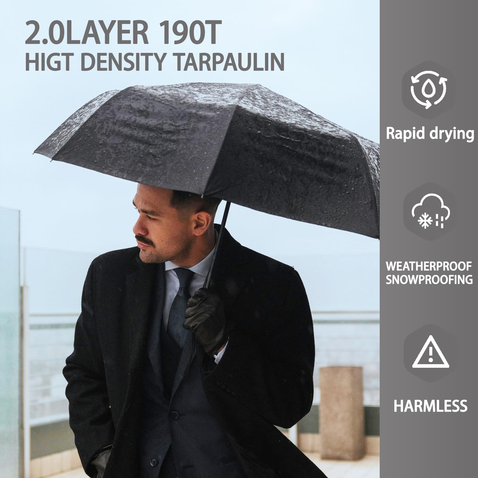 Windproof Travel Umbrella - Automatic Open & Close, Compact Folding Design, Strong Wind-Resistant for Rainy Days - Perfect for Commuting, Outdoor Activities and Travel Accessories