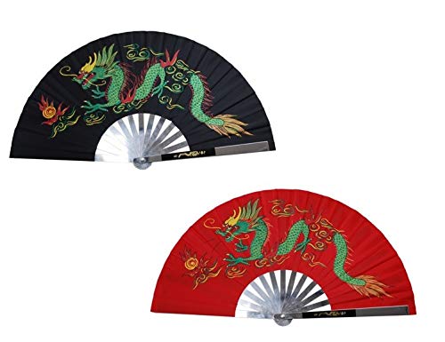 Chinese Metal Dragon Fighting Fan - Perfect for Kung Fu & Decor