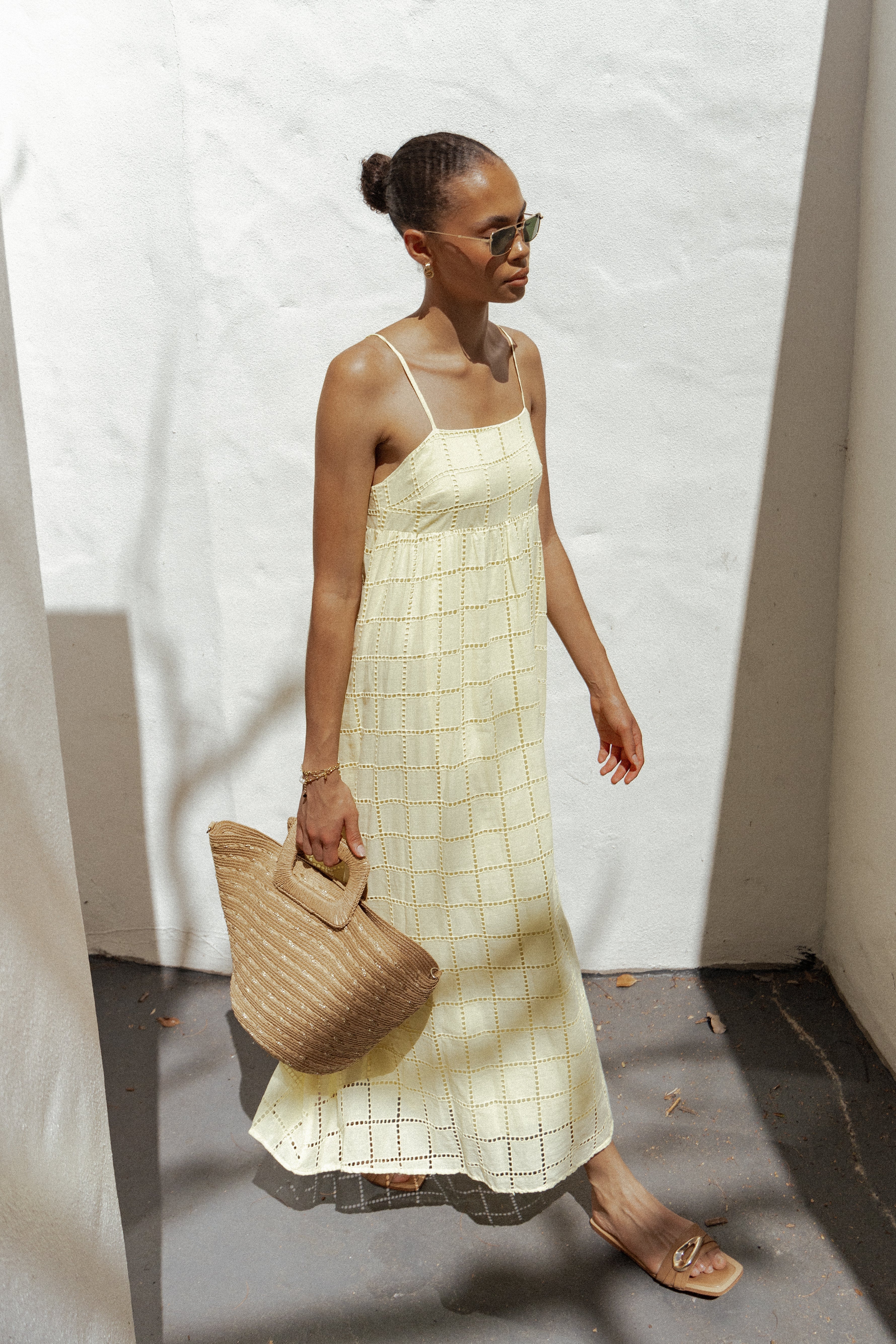 Alyah Maxi Dress in Butter Yellow - Flowy Summer Dress for Women, Beach Wedding Guest Outfit, Boho Chic Vacation Dress