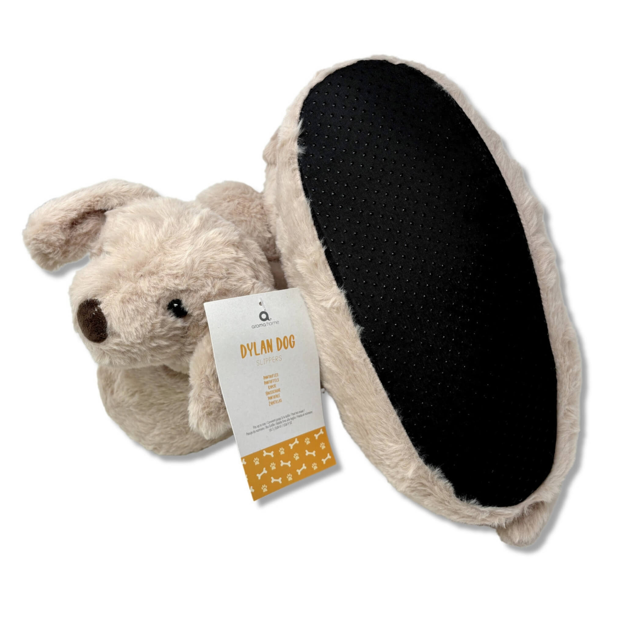 Dylan The Beige Puppy Novelty 3D Slippers - Cute Animal House Shoes for Women & Men, Soft Plush Indoor Slippers for Home, Gifts, and Relaxation