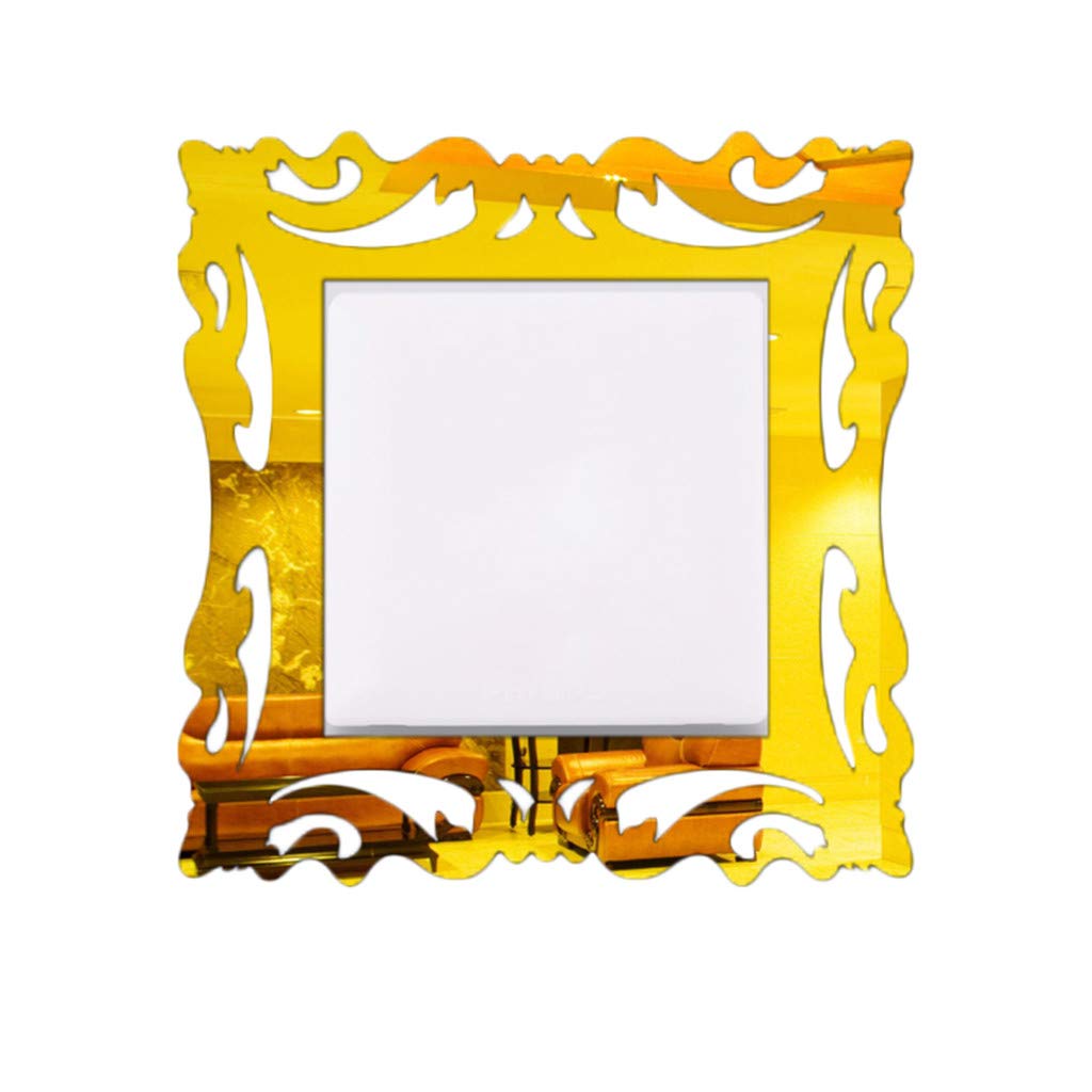 Hexagonal Mirror Tiles for Wall Decor - Gold Switch Frames Photo Stickers - 1PC Home & Shop Decoration - Perfect for Living Room, Bedroom, or Retail Display