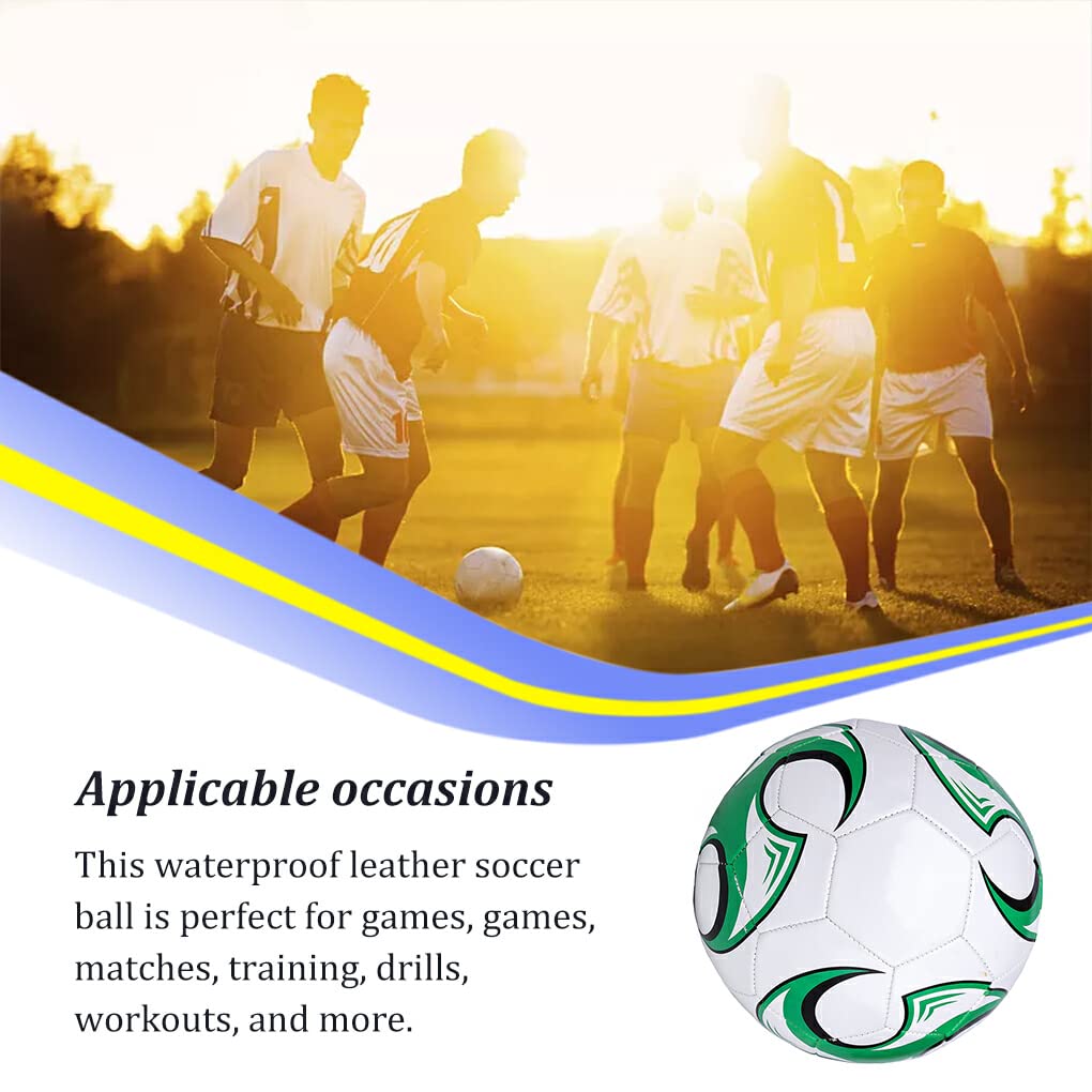 Hi.FANCY Size 5 22cm Professional PU Soccer Ball for Toddlers & Beginners - Competition, Training & Outdoor Sports - White & Green - Perfect for Youth Leagues, Backyard Practice & School PE Classes