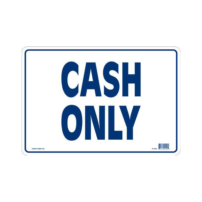 Cash Only Sign - 14 x 10 Inches - Durable Plastic Business Sign for Retail Stores, Restaurants & Small Businesses - Perfect for Checkout Counters, Cash Registers & Payment Areas