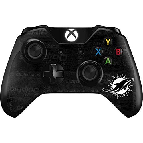 Official NFL Miami Dolphins Black & White Gaming Skin for Xbox One Controller - Custom Decal Wrap Compatible with Xbox One - Perfect for Gaming Enthusiasts & Sports Fans