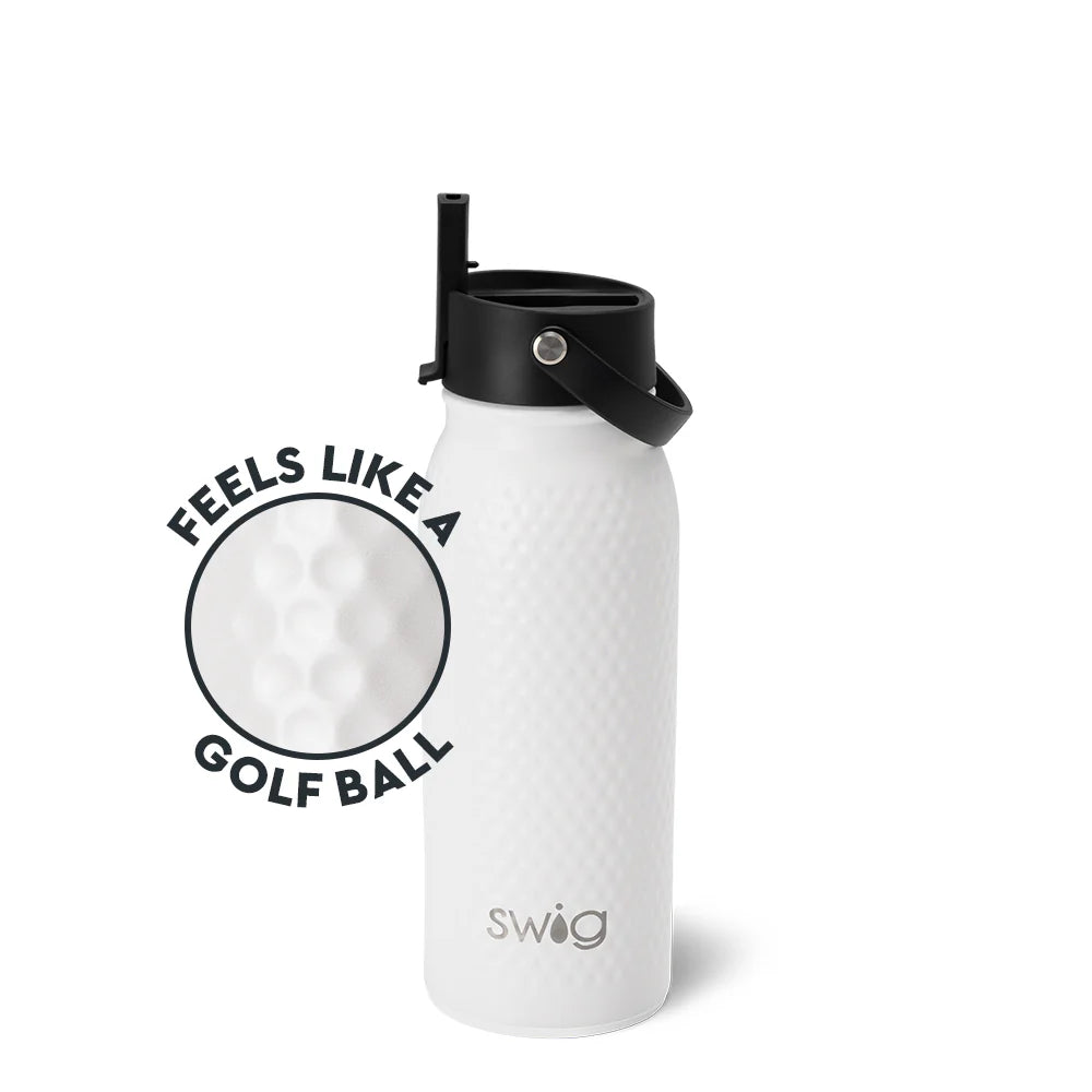 Swig Life 36oz Golf Ball Flip & Sip Water Bottle - Insulated Stainless Steel Tumbler with Straw for Golfers, Outdoor Sports & Workouts