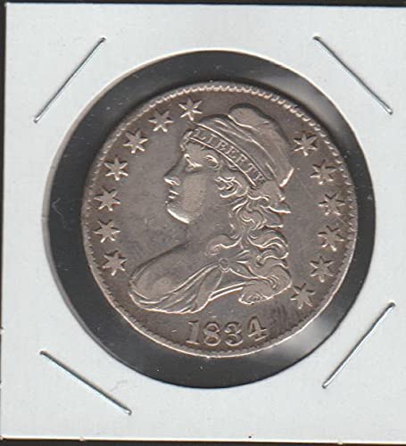 1834 Capped Bust Half Dollar No Mint Mark - Lettered Edge (1807-1836) AU Details | Rare US Coin Collection for History Buffs & Silver Investors | Perfect for Display Cases & Coin Albums