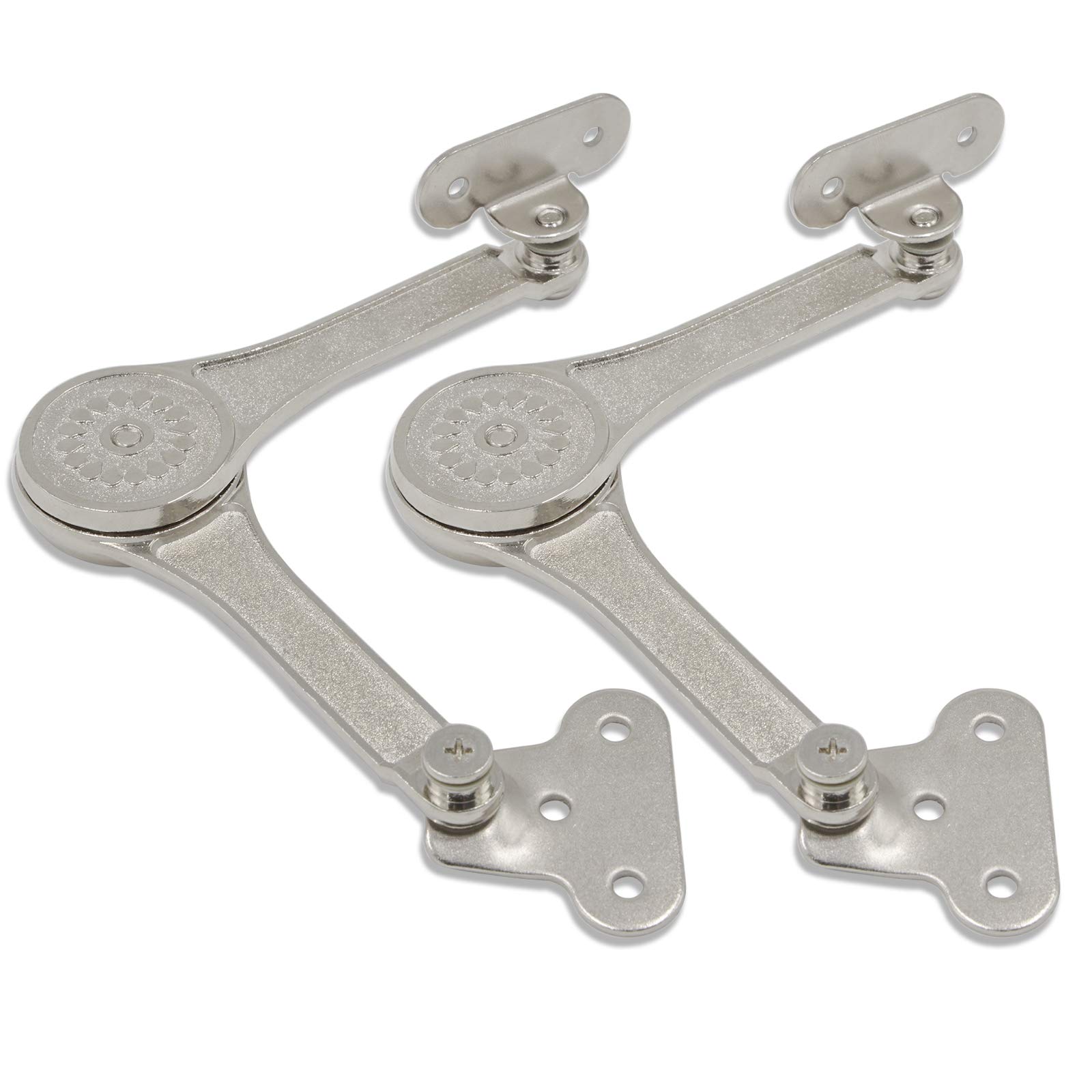 2Pcs Soft Close Lid Support Hinges - Folding Lid Stay Hinge for Cabinet, Kitchen & Wardrobe - Durable Hardware for Smooth Lid Opening & Closing (Perfect for Kitchen Cabinets, Wardrobes & Storage Boxes)