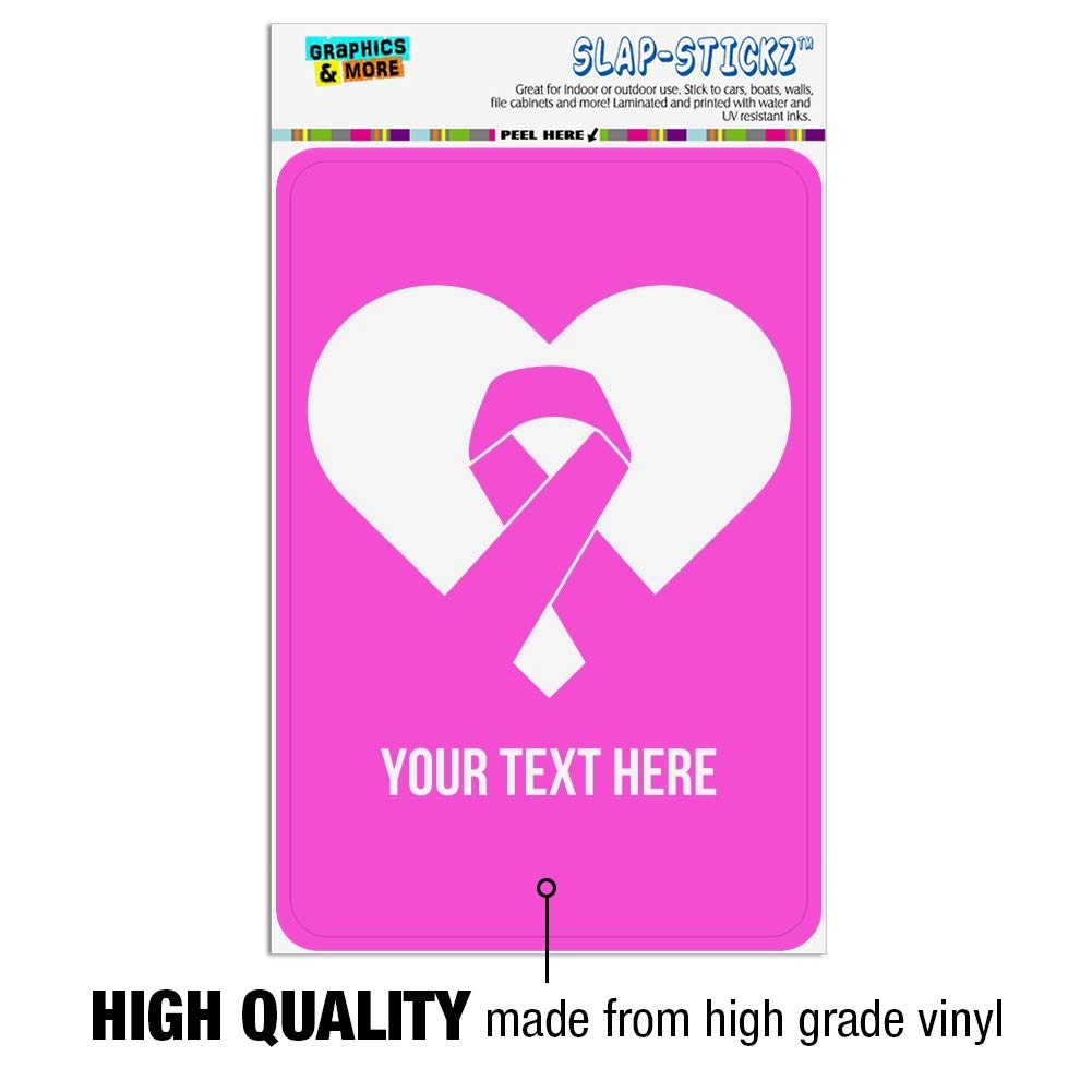 Personalized Custom 1 Line Breast Cancer Pink Ribbon Heart Sign - Home, Office & Business Decor - Perfect for Awareness Events, Fundraisers & Support Gifts