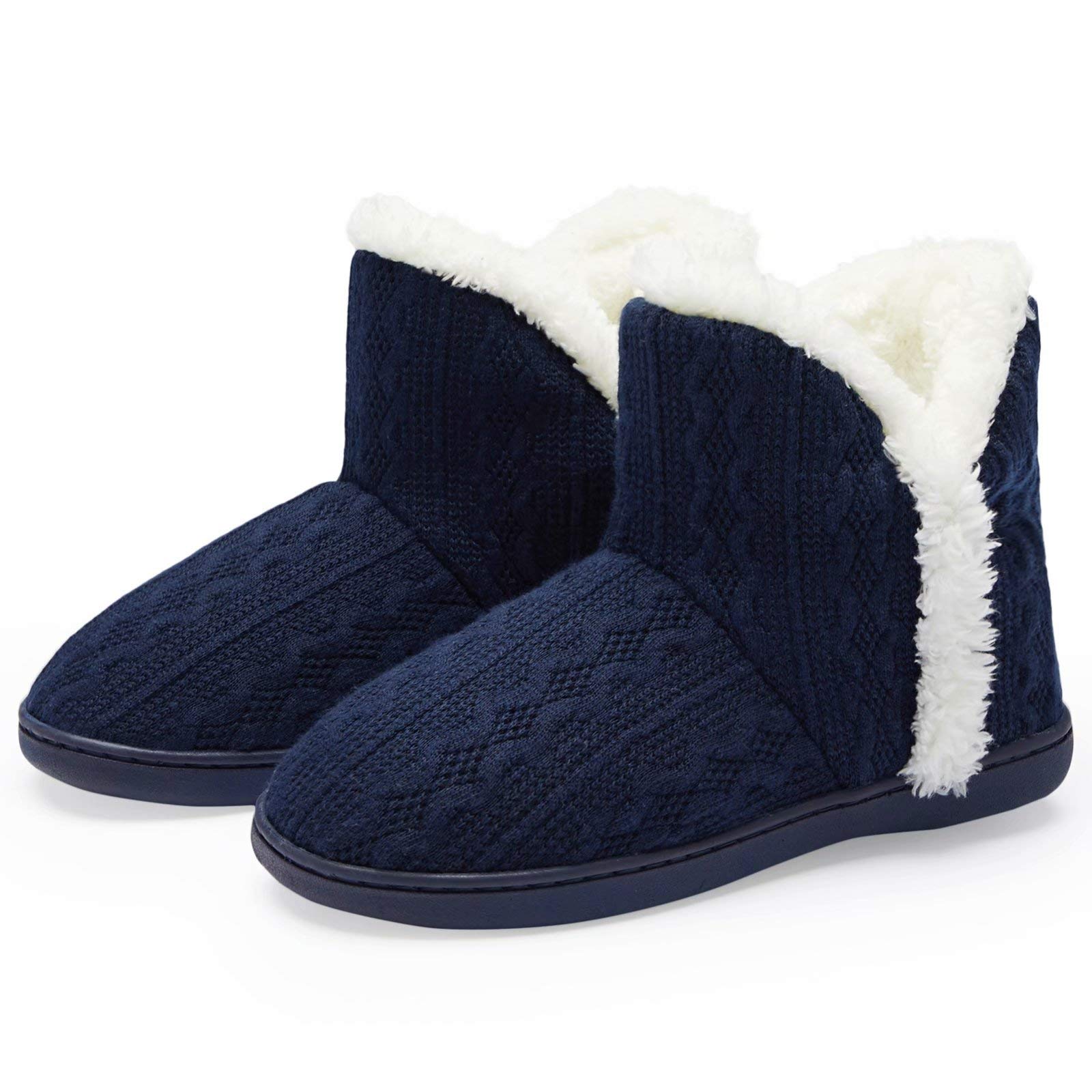 TUOBUQU Women's Winter Bootie Slippers - Fluffy Plush Warm House Shoes for Indoor & Outdoor Use - Cozy Home, Office, and Travel Footwear