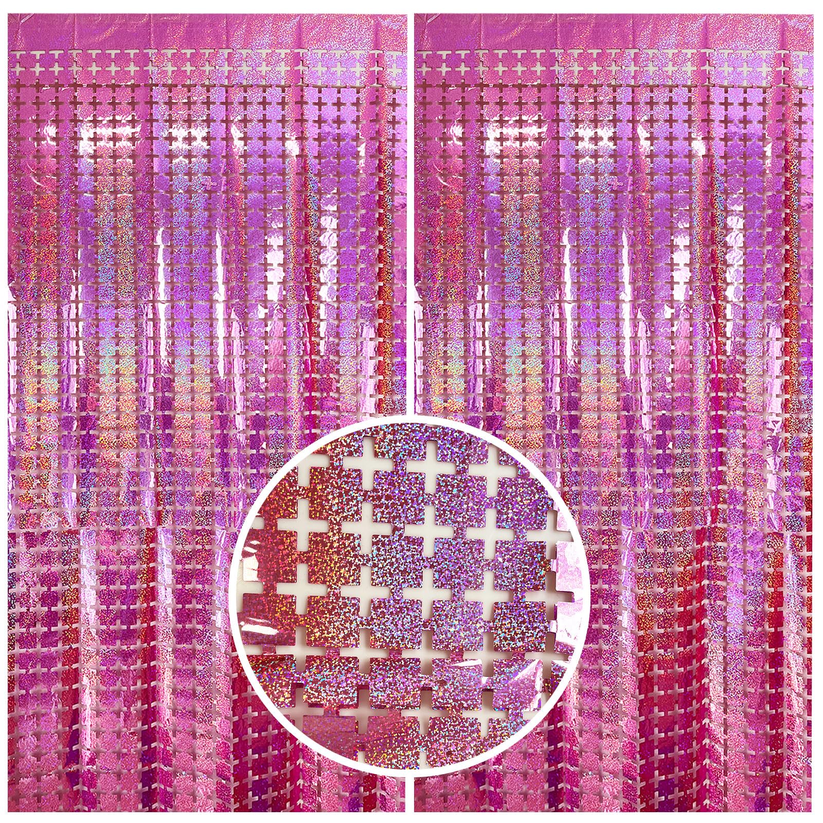 Pink Tinsel Backdrop Foil Fringe Curtains - Sparkling Party Decorations for Birthday, Bachelorette, Halloween & Princess Parties | Perfect for Door Decorations, Photo Booths & Event Backdrops