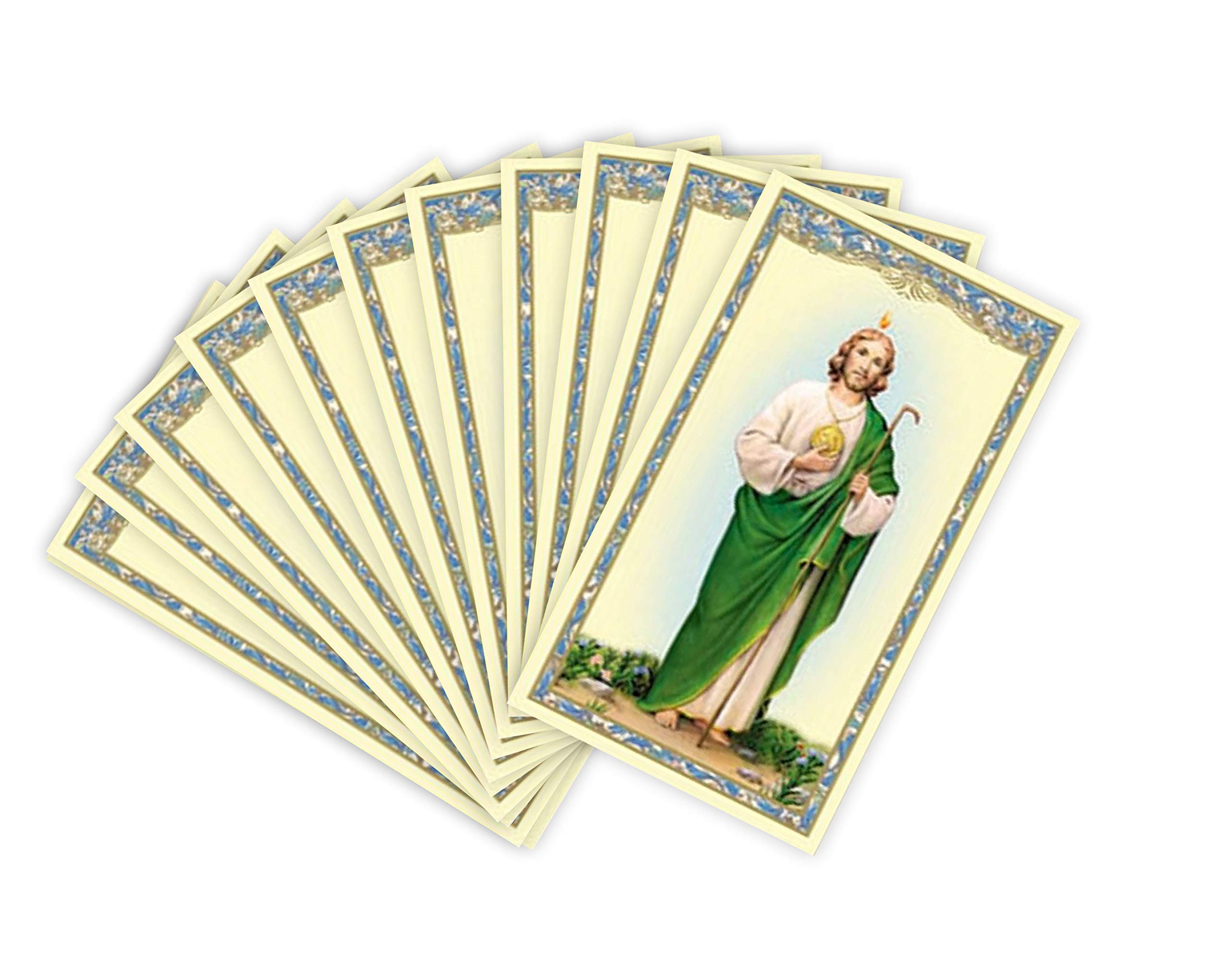 St. Jude Religious Holy Cards - 10 Pack Prayer Cards with St. Jude Prayer on Back - Premium Cardstock for Devotion, Gifts & Church Events