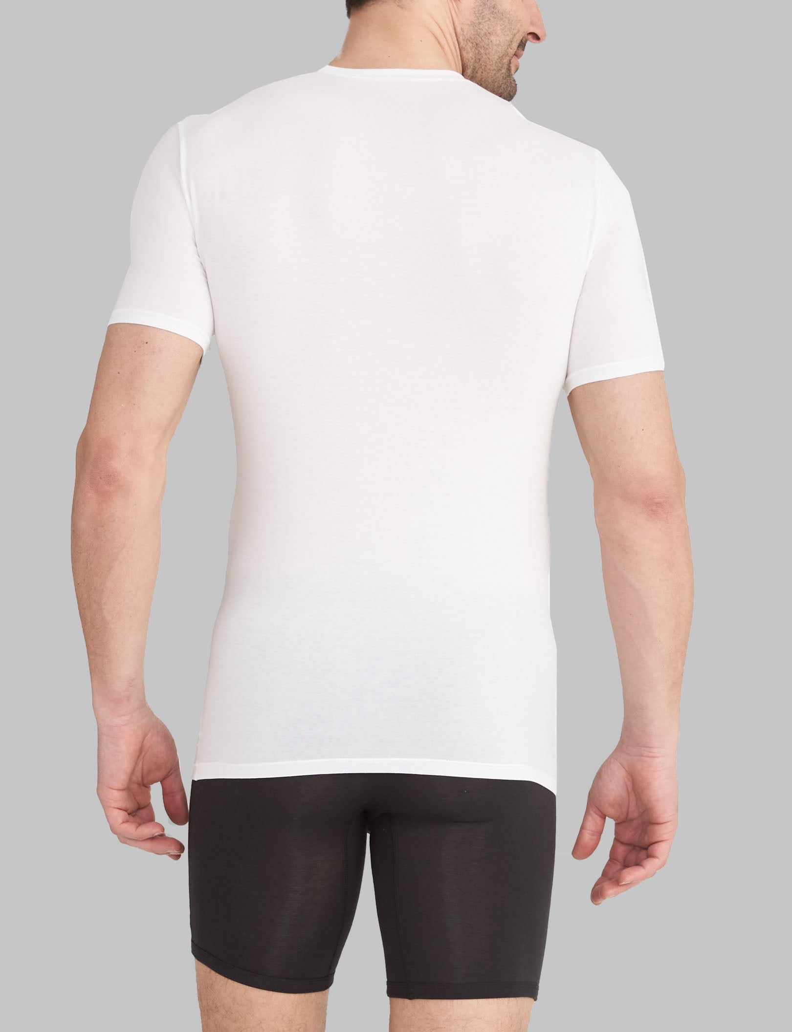 Cool Cotton Deep V Neck Stay Tucked Undershirt for Men - Breathable Comfort Fit Undershirt for Work, Dress Shirts & Everyday Wear