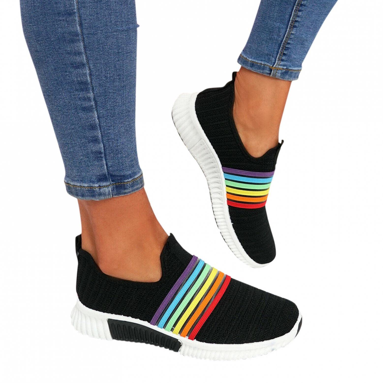 Masbird Women's Fashion Sneakers - Breathable Slip-On Casual Shoes for Walking, Work & Travel | Lightweight Comfortable Wedge Sneakers for Women | Perfect for Office, Shopping & Outdoor Activities