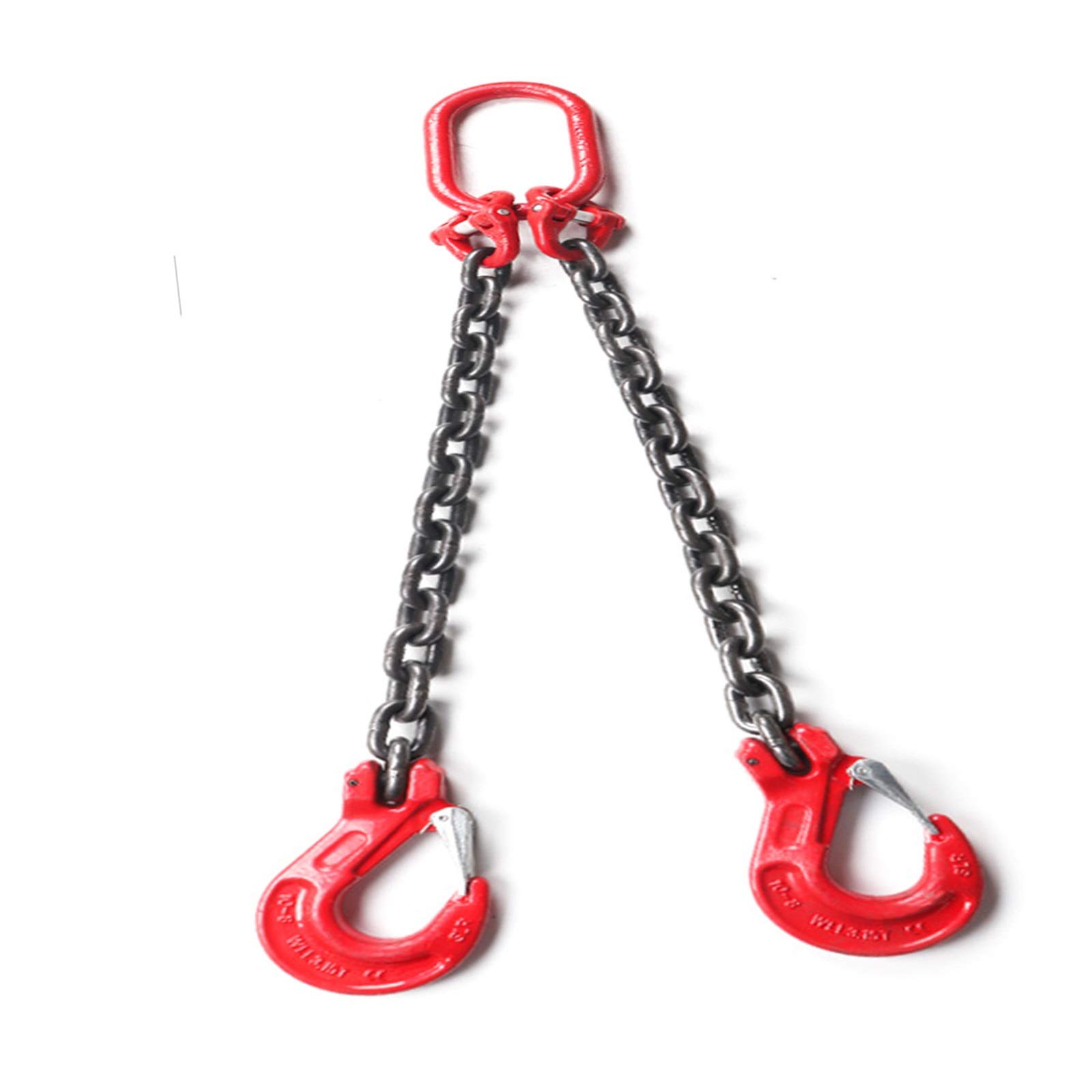 Heavy Duty 2 Leg Lifting Chain Sling with Grab Hooks - 3 Ton (6613 Lbs) Capacity - for Machinery, Construction & Industrial Lifting - Perfect for Warehouse, Factory, and Building Projects
