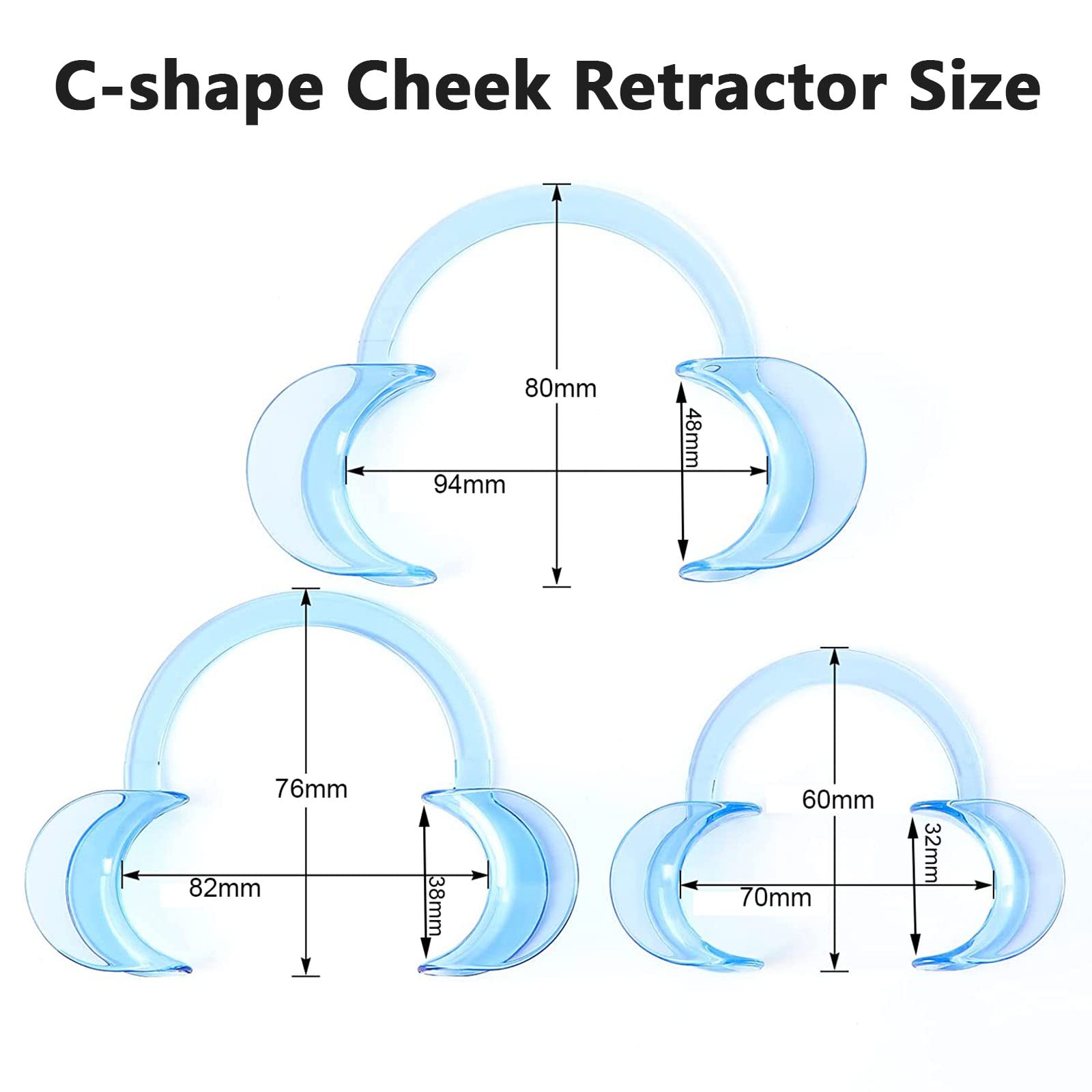 10 Pack Disposable C-Shape Cheek Retractors - Dental Mouth Openers for Teeth Whitening, Oral Exams & Speak Out Game Accessories (Blue, Medium) - Perfect for Dentists, Hygienists & Party Games