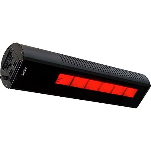 35,000 BTU Infrared Black Patio Heater - Natural Gas Outdoor Heater with Remote Control for Backyard, Deck, Restaurant & Commercial Use