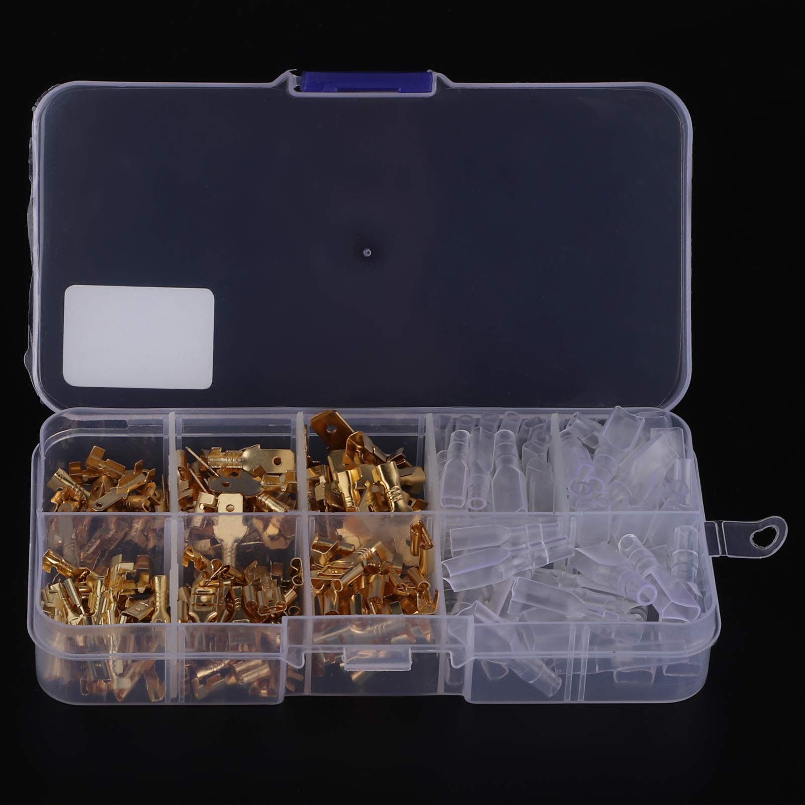 210Pcs 2.8/4.8/6.3MM Gold Plated Insulated Male Female Electrical Wire Terminals Connectors Kit - Secure Crimp Connectors for Automotive, Home Wiring & DIY Electronics Projects