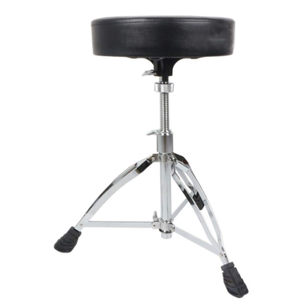 WEIYV Adjustable Drum Throne Stool - 43-57cm Height, Stainless Steel Base, Comfortable Sponge Cushion - Perfect for Drummers, Percussionists & Music Practice (Black)