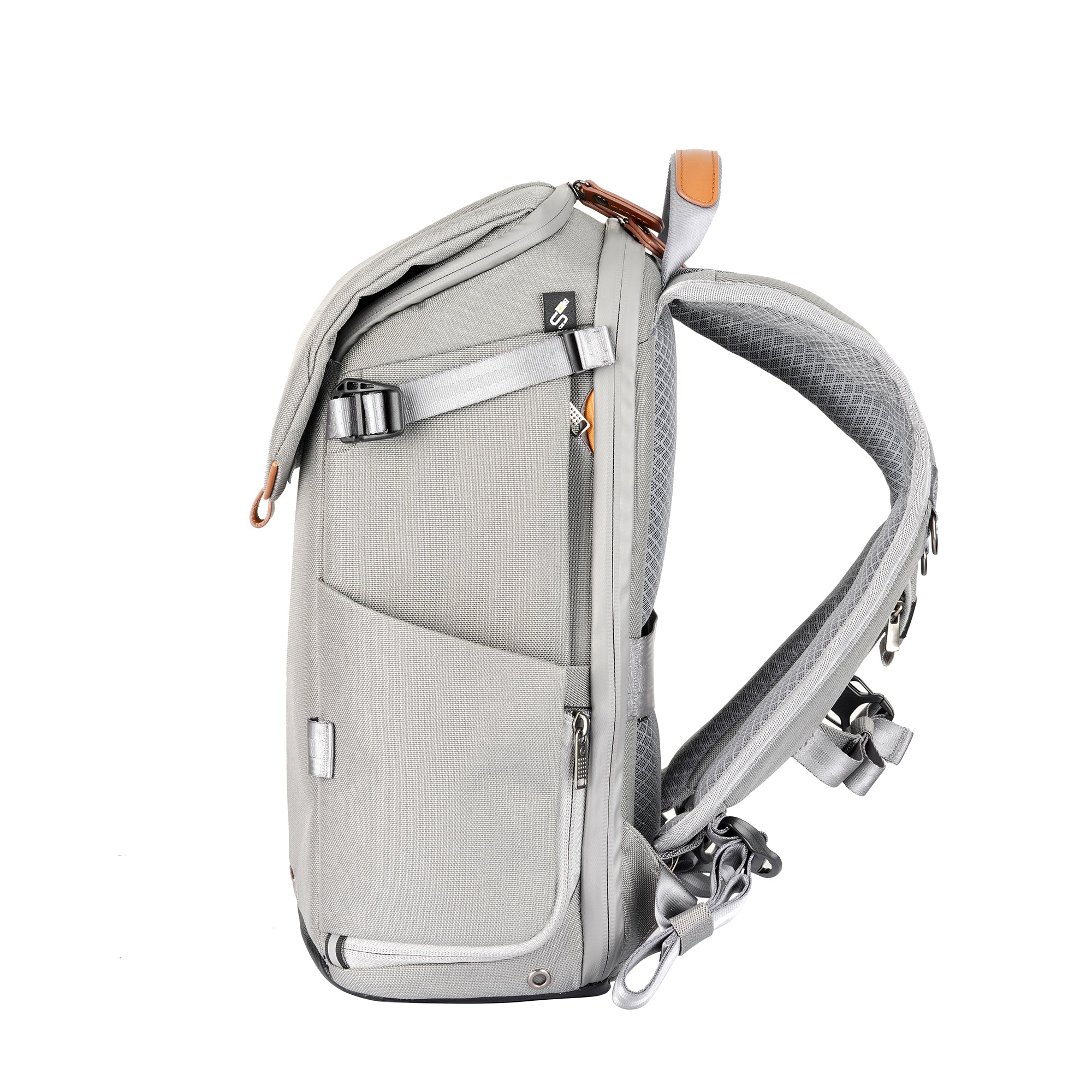 VEO CITY B37 Compact Camera Backpack with Detachable Pouch - Lightweight & Durable Gray Photography Bag for DSLR, Mirrorless Cameras - Perfect for Travel, Hiking & Outdoor Photography