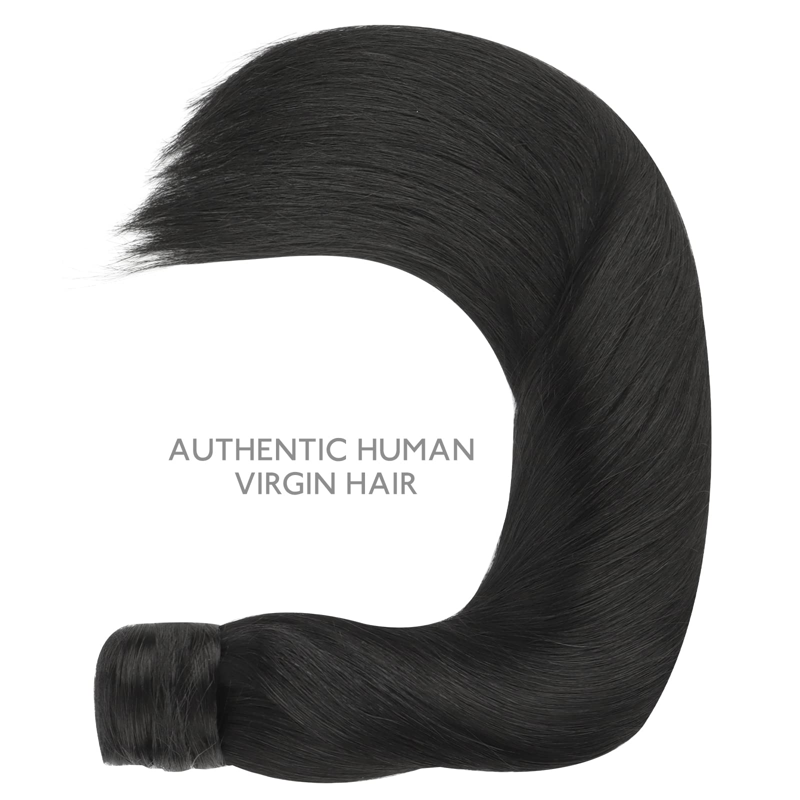 WENNALIFE 22 Inch Jet Black Clip-in Ponytail Hair Extension - 90g Remy Human Hair for Thick & Natural Look | Perfect for Parties, Weddings & Daily Styling