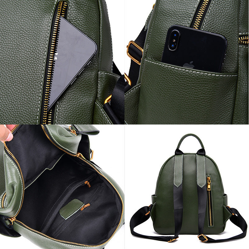 Genuine Leather Backpack for Women & Men - Stylish Small Backpack for Travel, Work & School - Durable & Versatile Everyday Carry Bag
