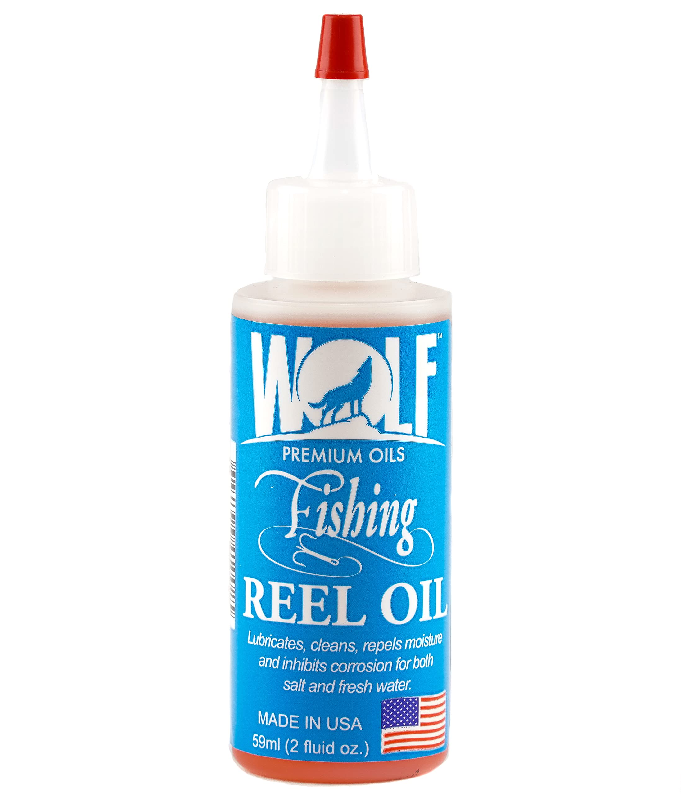 Wolf Premium Oil All-In-One Fishing Oil & Cleaner – Lubricate, Protect & Clean Fishing Reels, Rods & Tackle – Ideal for Saltwater & Freshwater Fishing Gear Maintenance