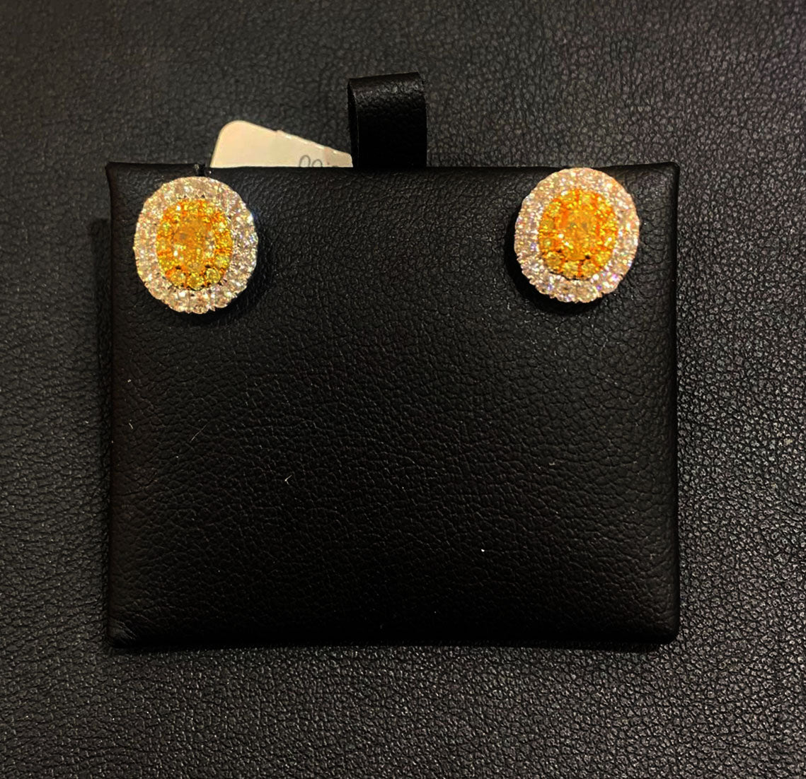 18K White Gold Yellow Diamond Earrings for Women – Elegant Dangle Earrings for Wedding, Party & Special Occasions
