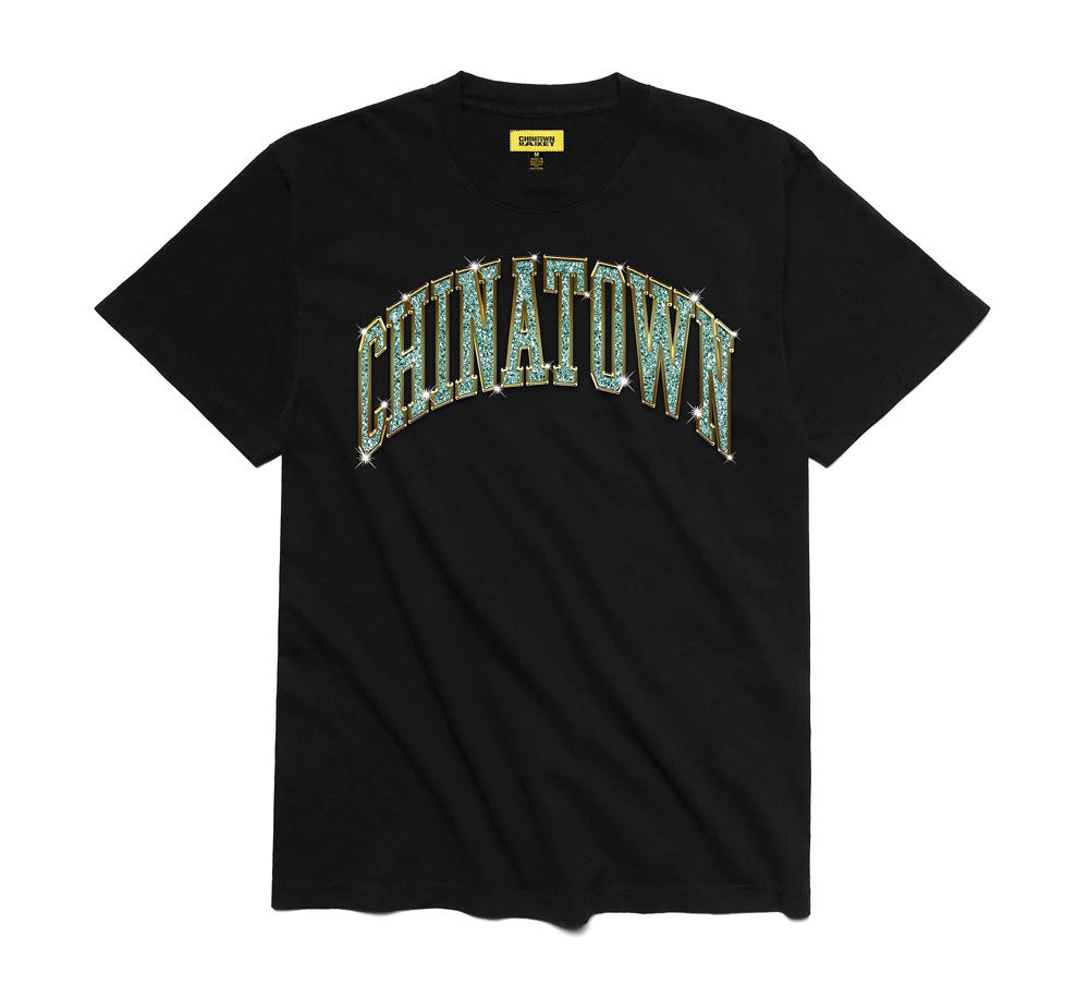 Bling Arc Tee - Trendy Rhinestone Graphic T-Shirt for Women | Casual & Party Wear | Perfect for Outings, Dates & Nightlife