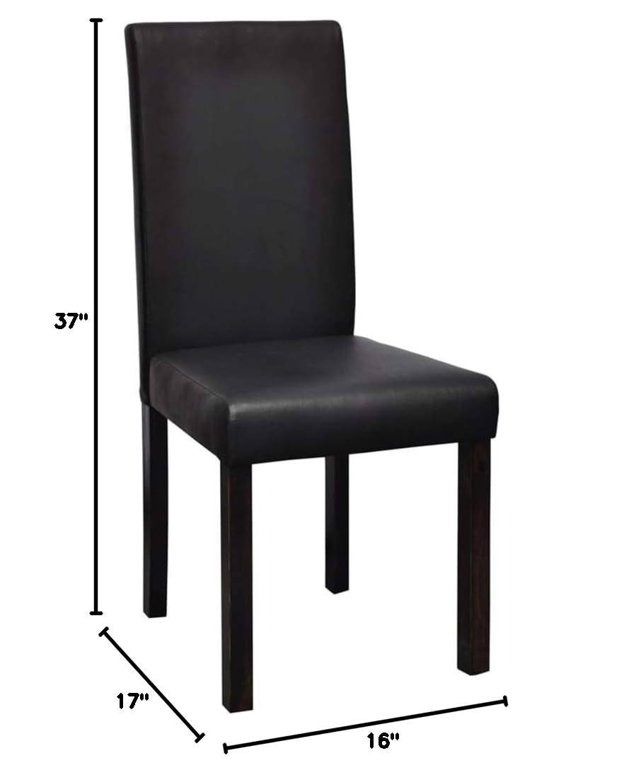 4-Piece Modern Dining Chair Set - Faux Leather Upholstered Kitchen & Dining Room Chairs - Comfortable Black Seating for Home, Restaurant & Office Use