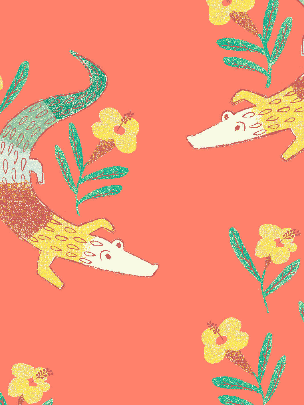 Gator Garden Watermelon Wallpaper by Tea Collection - Perfect for Kids' Rooms, Nurseries, and Playroom Decor
