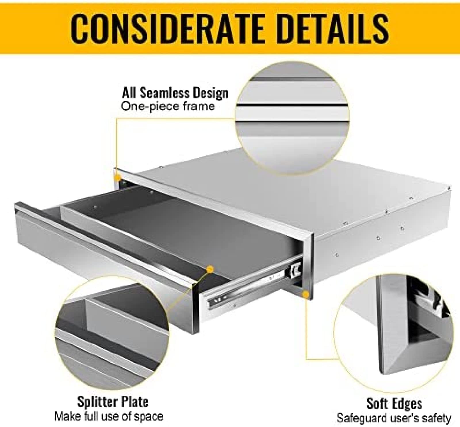 Stainless Steel Outdoor Kitchen BBQ Drawer - 30