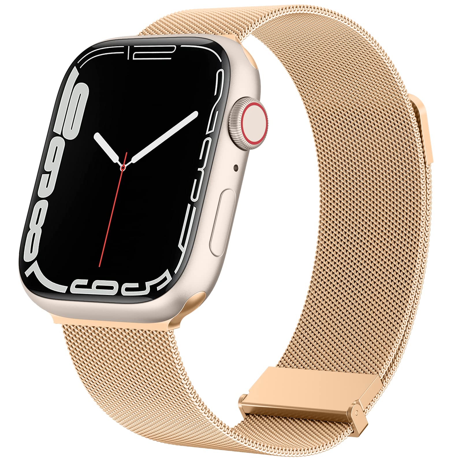 Premium Stainless Steel Mesh Band Compatible with Apple Watch Series 9/8/7/6/5/4/3, Ultra 2/1 & SE - Adjustable Replacement Strap for 38mm/40mm/41mm/42mm/44mm/45mm/49mm - Fashionable Unisex Design for Workout, Office & Everyday Wear