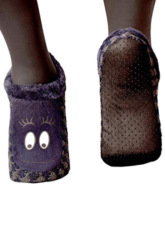 BRATS N BEAUTY® Warm Knitted Slipper Socks for Kids - Soft Rubber Sole Winter Booties for Boys & Girls (3-4 Years) - Cozy Indoor & Outdoor Wear for Playtime and Lounging
