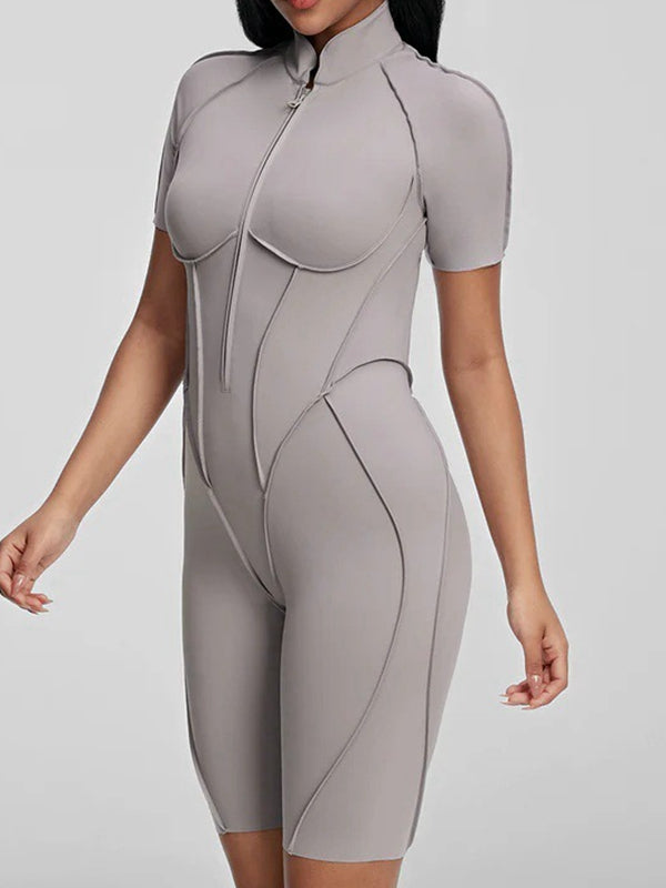 ZASUWA Women's Sexy Backless Zipper Scrunch Bum Romper Jumpsuit - Perfect for Night Out, Club Wear & Summer Party Outfits