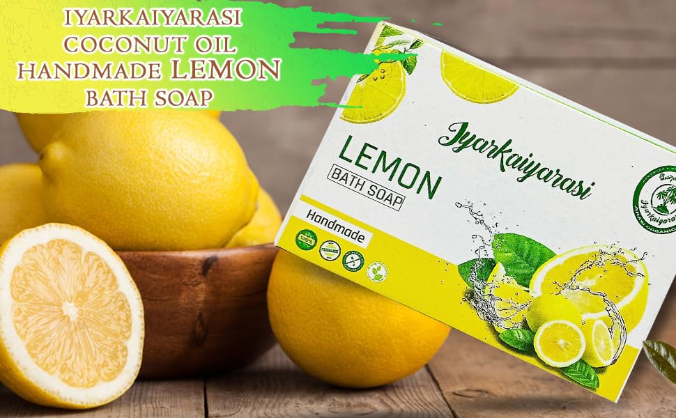Pure Coconut Oil & Lemon Handmade Soap - 73.4% TFM, pH 8, Vegan, Chemical-Free, Fragrance-Free for All Skin Types (130g x 10 Pack) | Natural Skincare, Daily Cleansing, Sensitive Skin Care, Eco-Friendly Bath & Body
