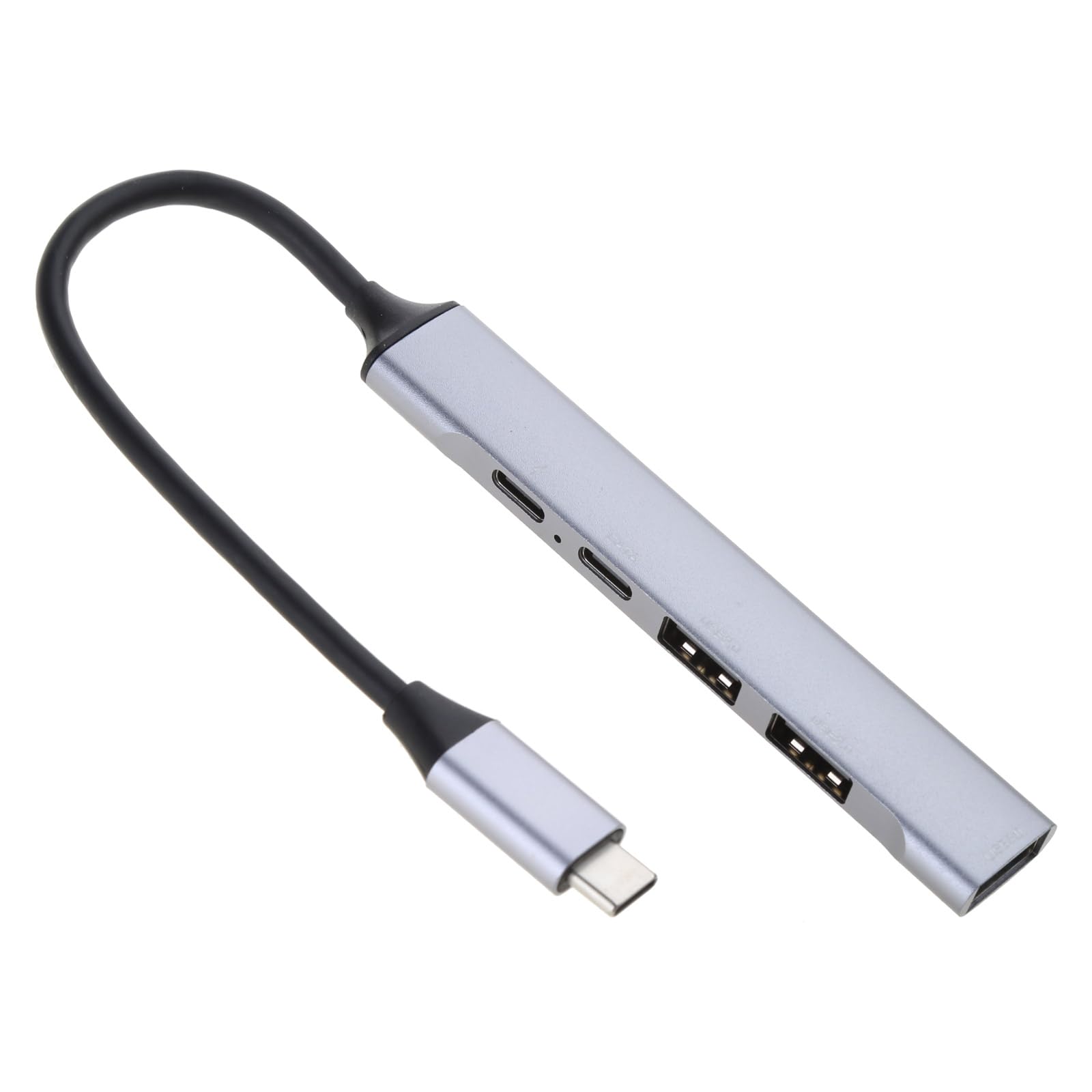 Premium 4-in-1 USB C Hub with 60W PD Charging - 1xUSB 3.0, 2xUSB 2.0 & USB-C Port - 10Gbps Aluminum Alloy Adapter for MacBook Pro/Air, iPad Pro, Chromebook & More - Perfect for Home Office, Travel & Multi-Device Charging