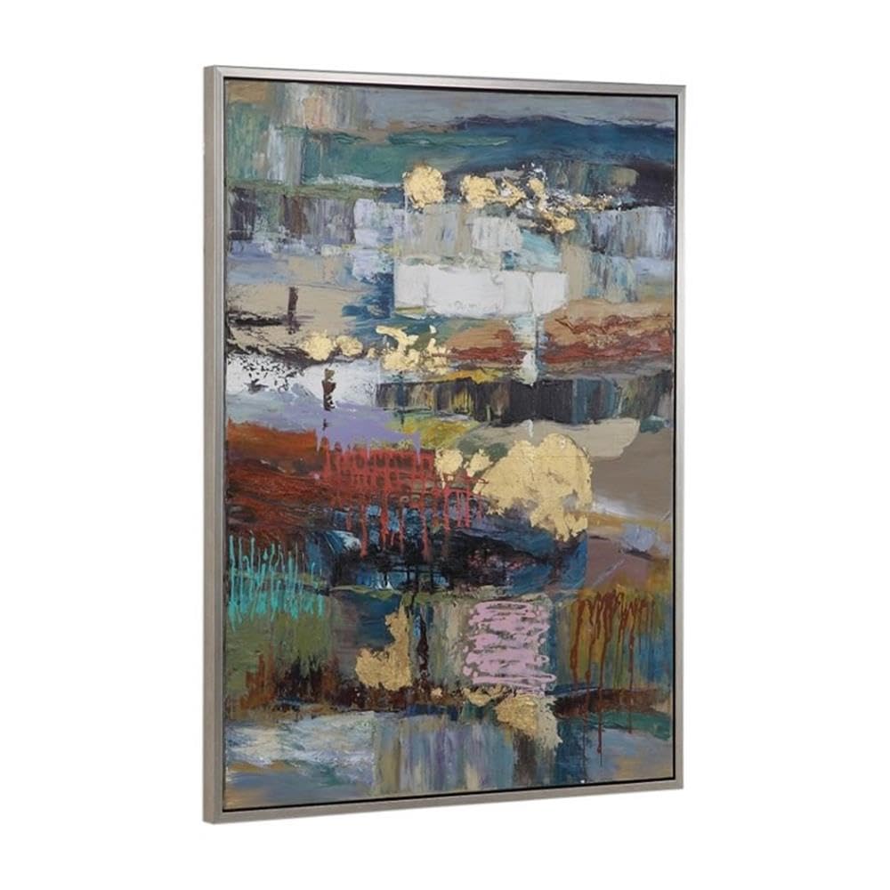 BOWERY HILL Contemporary Abstract Hand Painted Canvas Wall Art - Modern Home Decor for Living Room, Bedroom & Office
