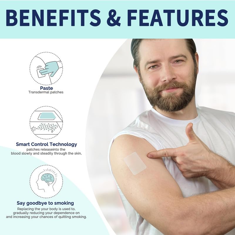 14mg Nicotine Patches for Quitting Smoking - 30 Step 2 Stop Aids Patches | Effective Smoking Cessation Treatment | Easy to Use | Perfect for Work, Travel & Daily Life