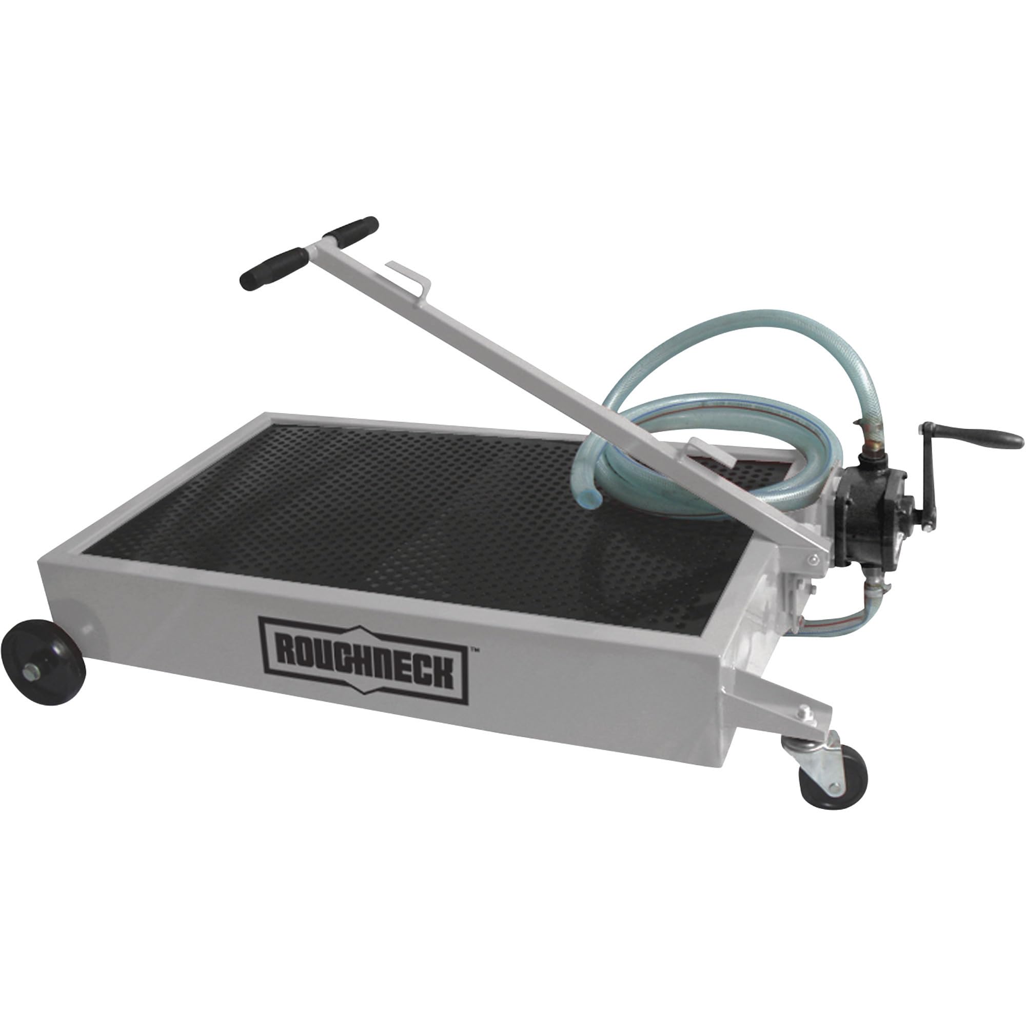 Roughneck Low-Profile Oil Drain - 15-Gallon Capacity Manual Pump with Steel Construction | Perfect for Automotive Workshops, DIY Oil Changes & Heavy Equipment Maintenance