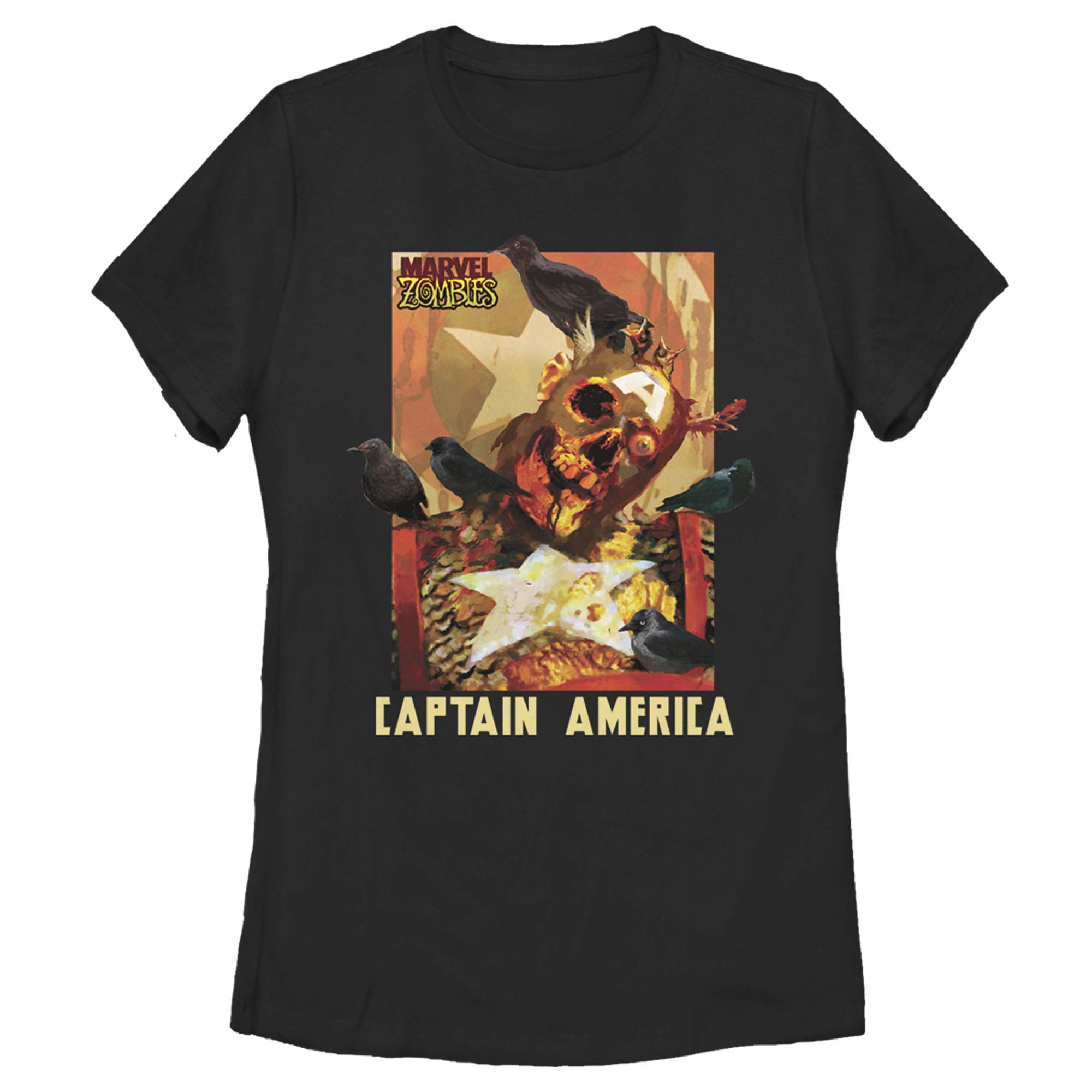 Marvel Zombies Captain America Bird Brain Graphic T-Shirt for Women | Superhero Comic Tee | Casual Wear & Cosplay