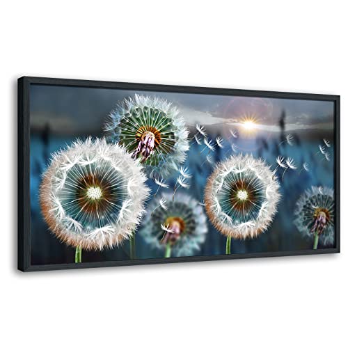 Black Dandelion Canvas Art