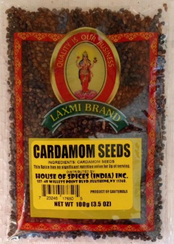 Premium Laxmi Cardamom Seeds (3.5oz / 100g) - Authentic Indian Spices for Baking, Tea & Cooking - Whole Green Elaichi Pods - Indian Groceries & Pantry Essentials