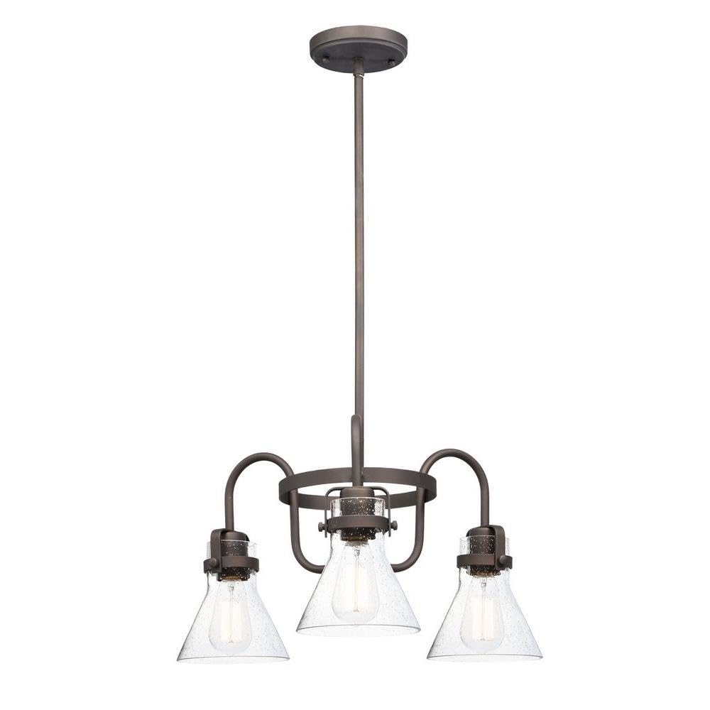 Maxim Lighting 26116CDOI Seafarer 18W 3-LED Traditional Chandelier with Bulb - 10.75