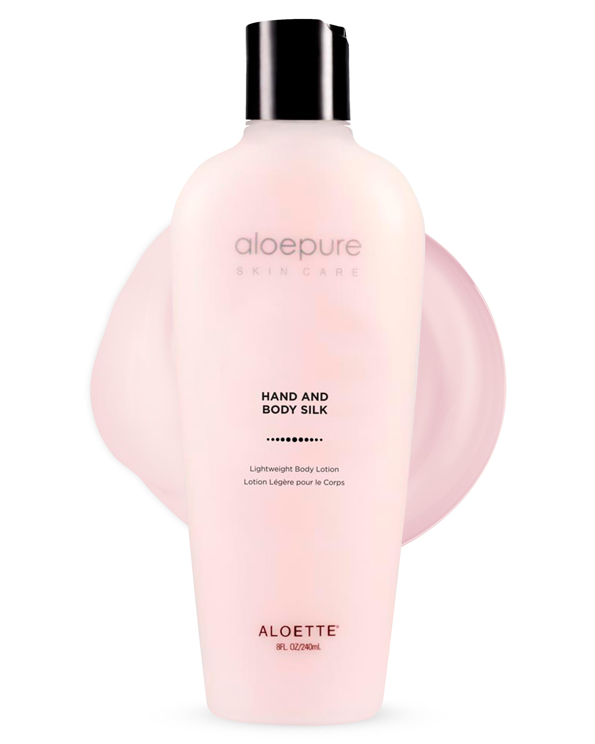 Aloette Hand & Body Silk Lotion - Lightweight Moisturizer for Women & Men with Aloe Vera Extract - Hydrating Skin Care Lotion for Soft & Smooth Skin - Floral Scent - 8 Fl Oz - Perfect for Daily Hydration & Post-Shower Care