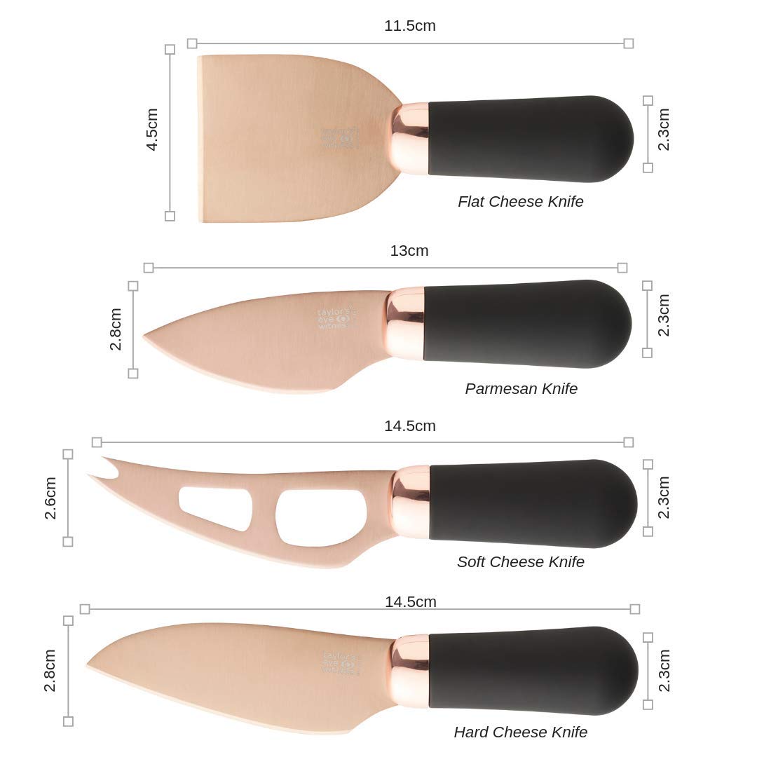Taylor's Eye Witness Premium Rose Gold Cheese Knife - Elegant Cheese Slicer for Parties, Charcuterie Boards & Gourmet Entertaining