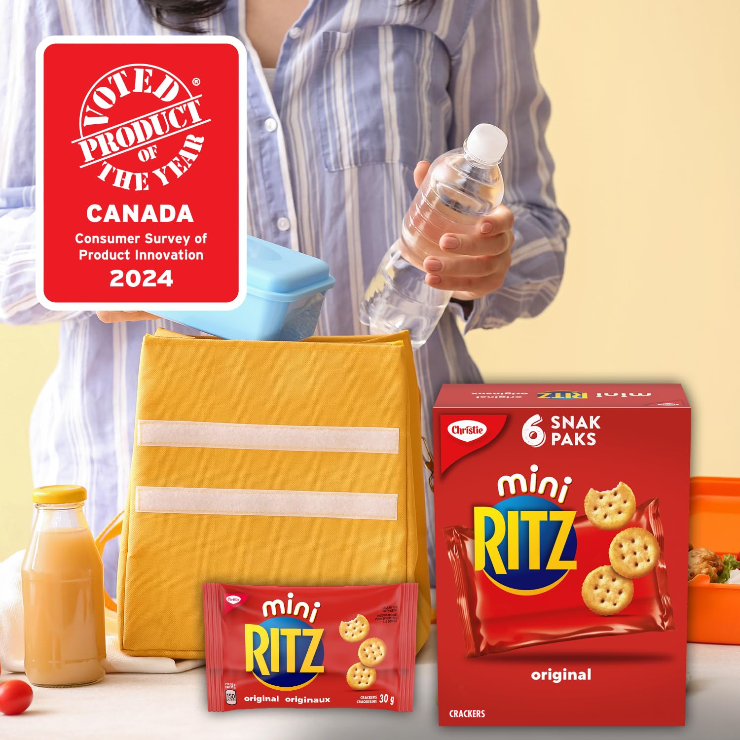 Ritz Mini Crackers Snack Pack - 180g (6.35oz) | Perfect for School Lunches, Office Snacks & On-the-Go Treats | Crunchy Buttery Crackers in Convenient Single-Serve Portions