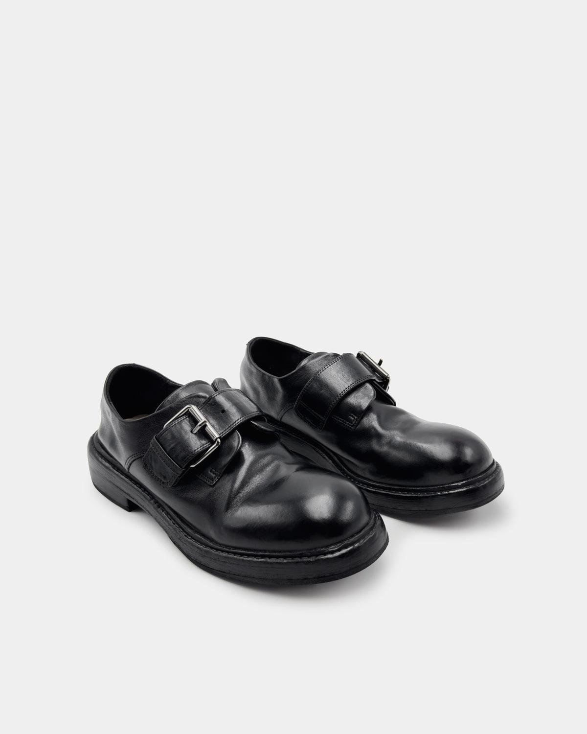 Premium Black Calfskin Monk Strap Loafers for Men - Comfortable Dress Shoes for Business, Office & Formal Occasions